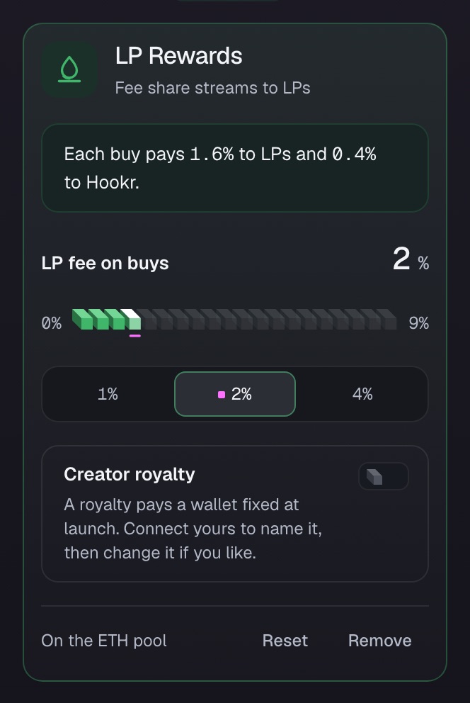 LP Rewards add a buy fee paid to the LPs that filled the buy.