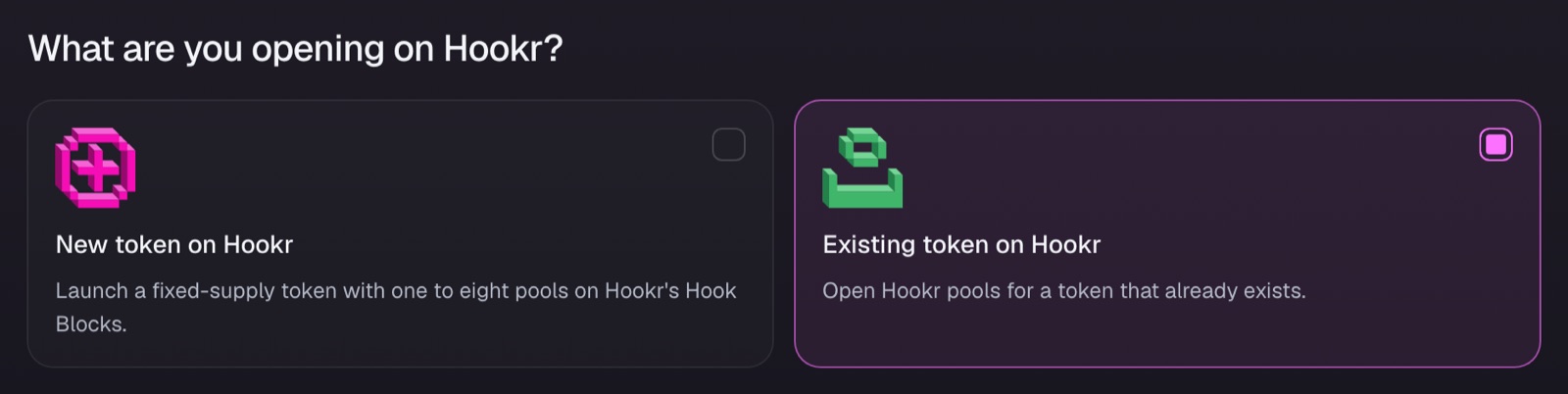 Open Hookr pools for a token that already exists.