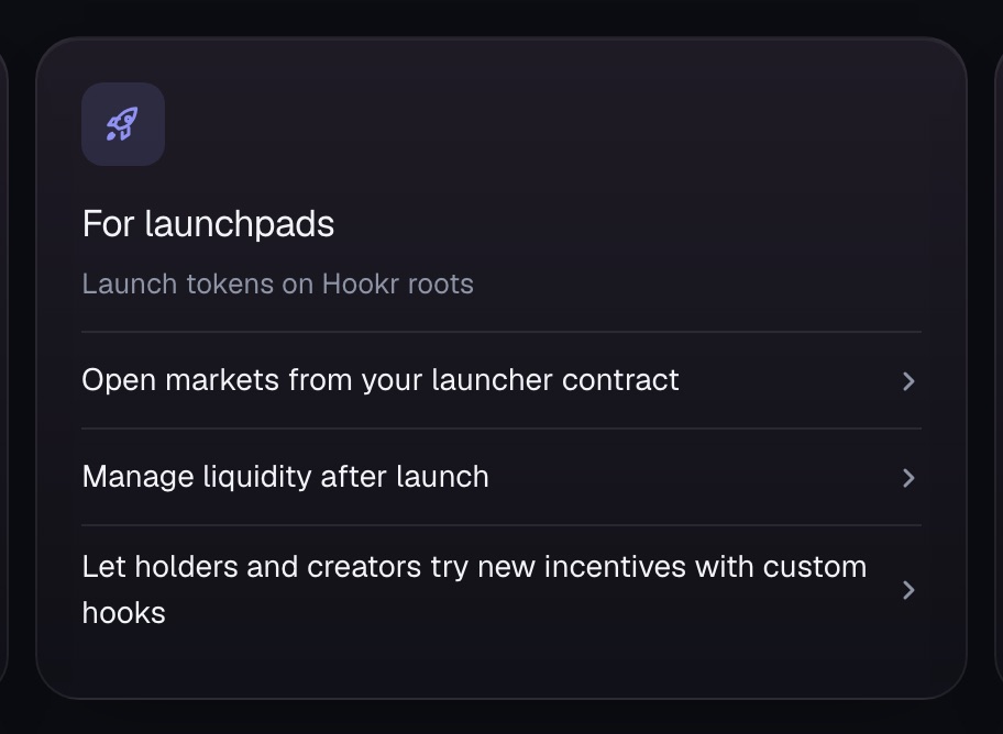 Launchpads that bring creators to Hookr earn a share of what their pools make.