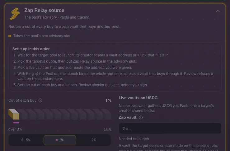 Name the vault in Zap Relay source