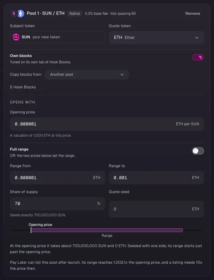 Open pool 1 on ETH