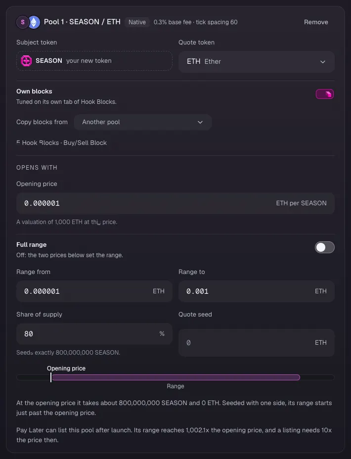 Open pool 1 on ETH