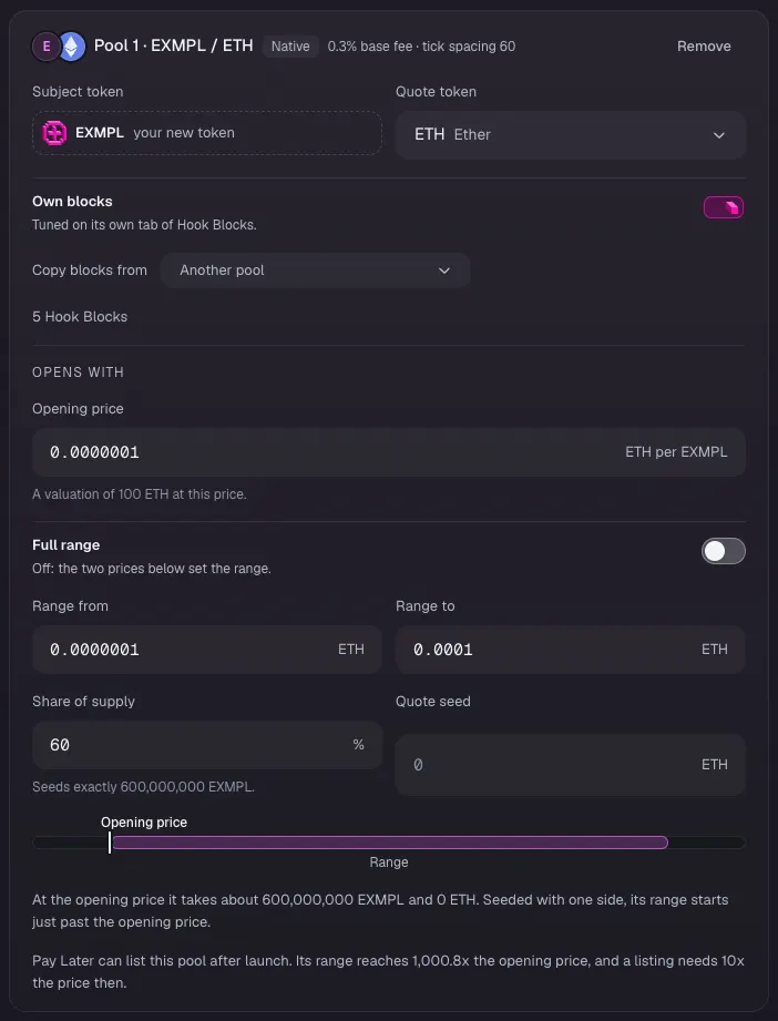 Open pool 1 on ETH