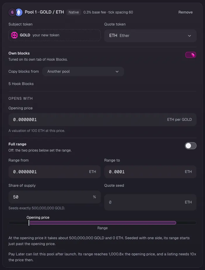 Open pool 1 on ETH