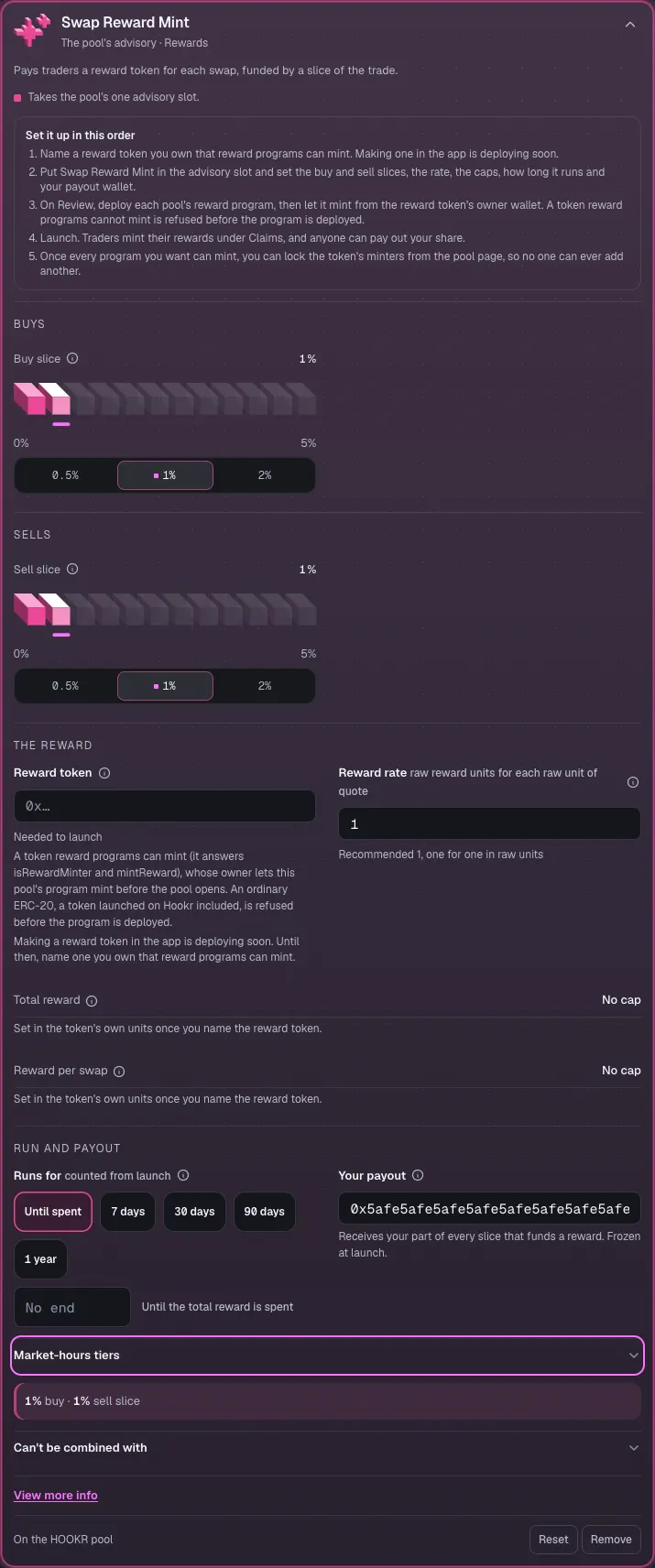 Set up XP on swaps